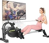 ANCHEER Rudergerät für Zuhause, 20220Rudergerät mit Tablethalterung, Sportgerät Zuhause mit Multifunktion 10 Stufen Widerstandseinstellung für Fitness zu Hause Max Belastung 150 kg