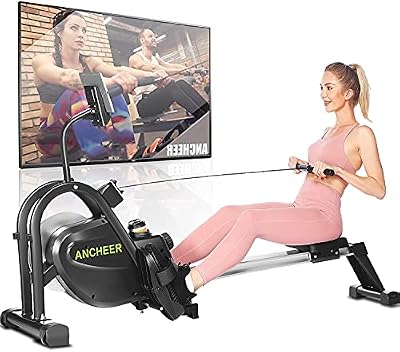 ANCHEER Rudergerät für Zuhause, 20220Rudergerät mit Tablethalterung, Sportgerät Zuhause mit Multifunktion 10 Stufen Widerstandseinstellung für Fitness zu Hause Max Belastung 150 kg