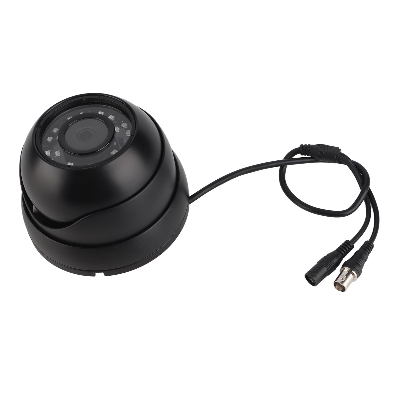 Telecamera di sorveglianza a cupola 1080p HD CCTV Visione notturna 120 gradi grandangolare leggera per autobus auto barca (Nera)