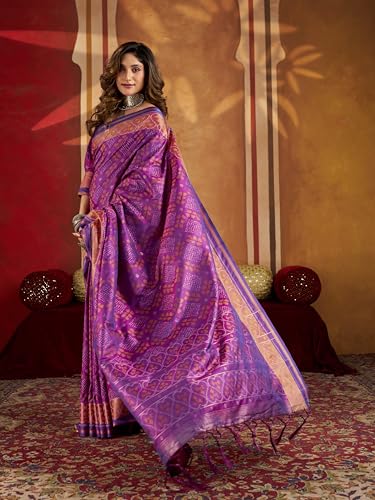Image of MADHUHANSH Women's Cotton Silk Saree with Unstitched Blouse Piece Zari Weave and Floral Pattern | Heavy Embroidery Saree for Women | Interview Saree for Women | Readymade Blouse with Saree Set