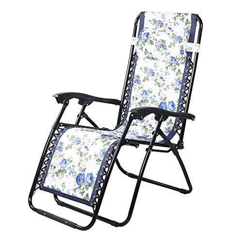 Chaise de jardin pliable réglable avec coussin tête amovible 100kg