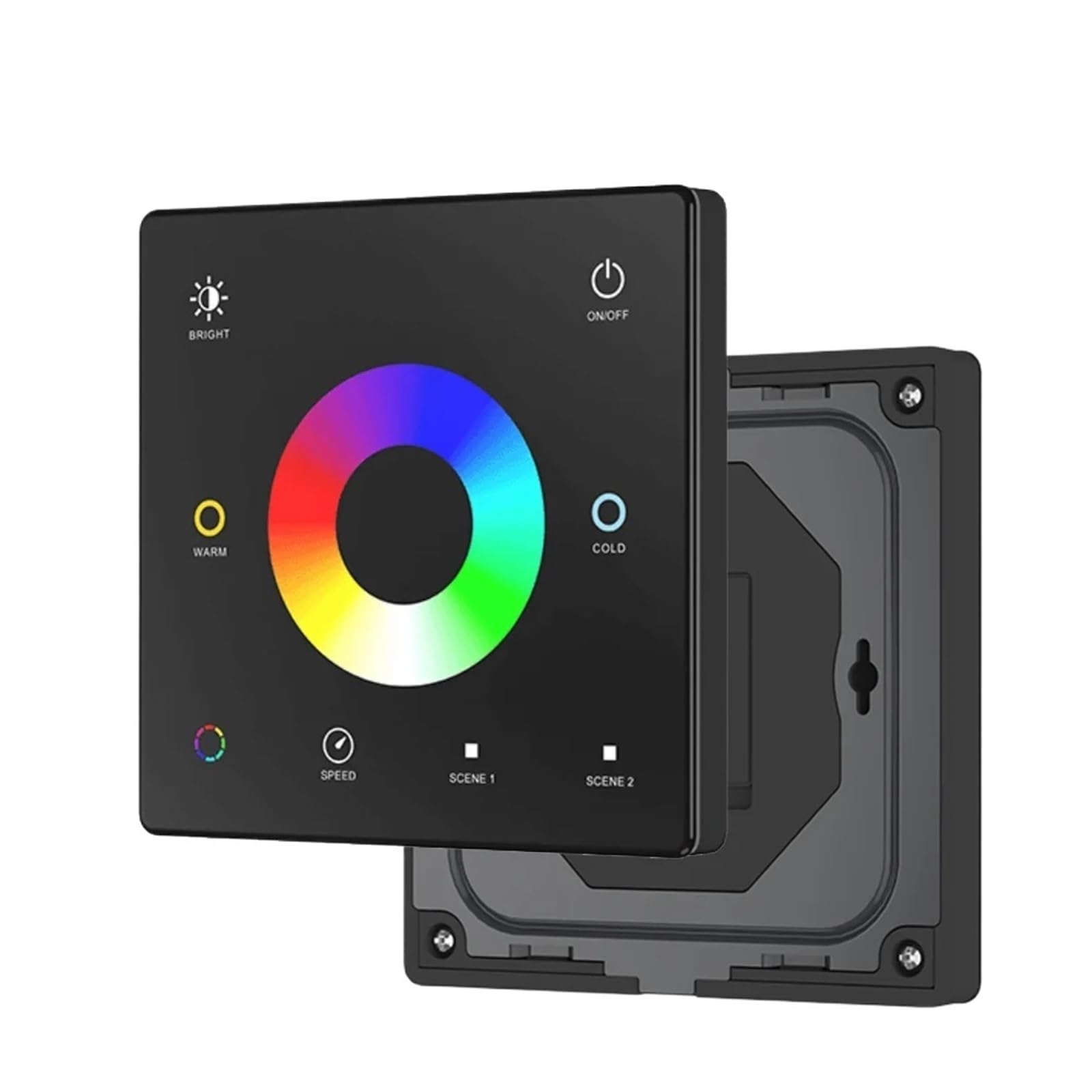 ZXAOMMBEA 1PCS DC12V-24V CCT/RGB/RGBW/Dim Wall-Mounted Touch Screen Remote Control LED RGB Light Strip dimmer Switch(1-Zone TW5-B RGBCCT)