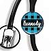Stethoscope Tag - Blue Black Buffalo Check Plaid - Personalized Name - Steth ID Tag/Nurse Badge/RN/NP/RT