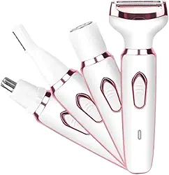 Depilador Elétrico 4 Em 1 Portátil Sem Fio Recarregável Barbeador Removedor Aparador De Pelos Para Sobrancelha Nariz Axila Barba