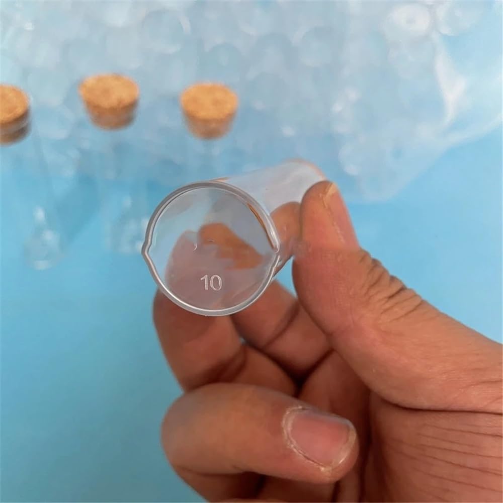 Tubo de plástico transparente de fondo plano de 25 x 95 mm, 100 unidades por paquete, for embalaje de tubos de ensayo con corcho.