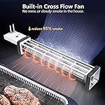 Indoor Grill CUSIMAX Electric Smokeless Grill Portable Korean BBQ Grill with Turbo Smoke Extractor Technology, Non-stick Removable Plate, Tempered Glass Lid, Great for Party(Single Plate) - Image 4