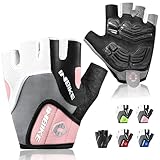 INBIKE 5mm Gel Pad Half Finger Bike Bicycle Cycling Gloves Pink Medium