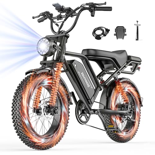 VOLTVOGUE Electric ebike | Full Suspension | Peak 1500w Motor | 31MPH Top Speed | Range 40-70 Miles | 48V 960Wh Removable Battery | LED Headlights | 20-Inch All-Terrain Fat Tires |