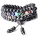 Produktbild COAI Geschenkideen Unisex 108 Mala aus 7 Chakren und Lavastein Yoga Armband Buddhische Halskette