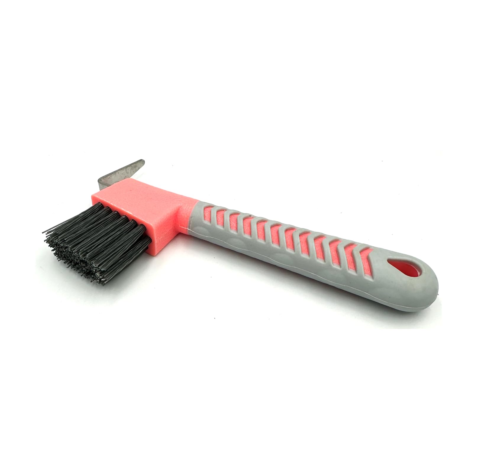 Starter Cleaning Set for Horses Horse Cleaning Kit Care Grooming Flexible Brush Curry Comb Massage Brush 2-in-1 Hoof Pick Mane Brush Horse Brush Hoof Brush (Coral Pink Grey) - Image 4