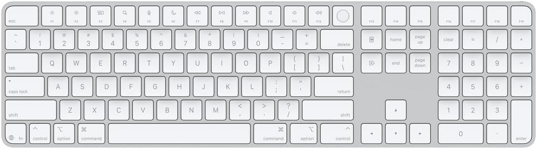 Magic Keyboard with Touch ID and Numeric Keypad for Mac Models with Apple Silicon - US English - White Keys, Bluetooth, Bluetooth