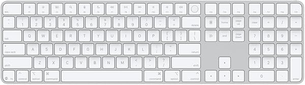 Apple Magic Keyboard with Touch ID and Numeric Keypad for Mac Models with Apple Silicon - US English - White Keys - USB–C​​​​​​​ (Renewed)