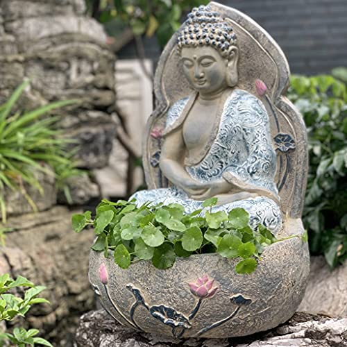 XUE JUAN 1983 Decoração de jardim, estátuas de Buda estilo chinês, ornamentos de escultura zen, orna
