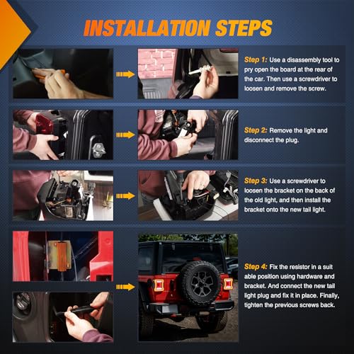 Image of Nilight JL Tail Light LED Smoked Lens White Lights Back Up Reverse Red Running Brake Stop Turn Signals DOT APPROVED Taillight Compatible With 2018-2026 Jeep Wrangler
