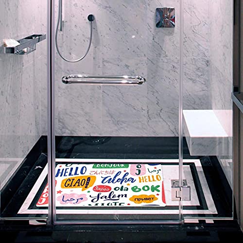 Tapis de bain antidérapant lavable en machine avec évacuation d'eau optimale