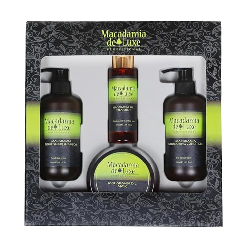 Macadamia de Luxe Professional Hair Care Set, Shampoo 10.1 oz, Co...