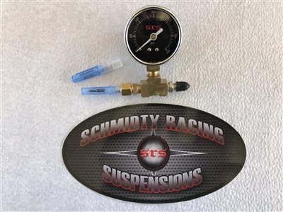 Schmidty Racing Suspensions Nitrogen Needle Fill Adaptor with Gauge, & Shrader - 600PSI