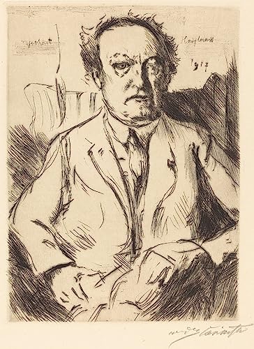 Cuadro de pintura al óleo clásica Lovis Corinth, retrato de Gerhart Hauptmann en 60x90cm
