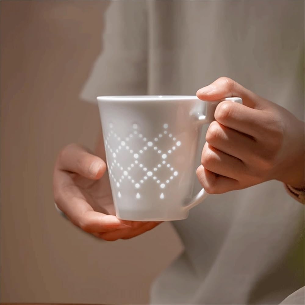 Tazas Exquisita Taza Tallada a Mano. Juego de 1 café cerámica con Capacidad 9.47 oz for Recibir Invitados y Preparar té Tazas de Café