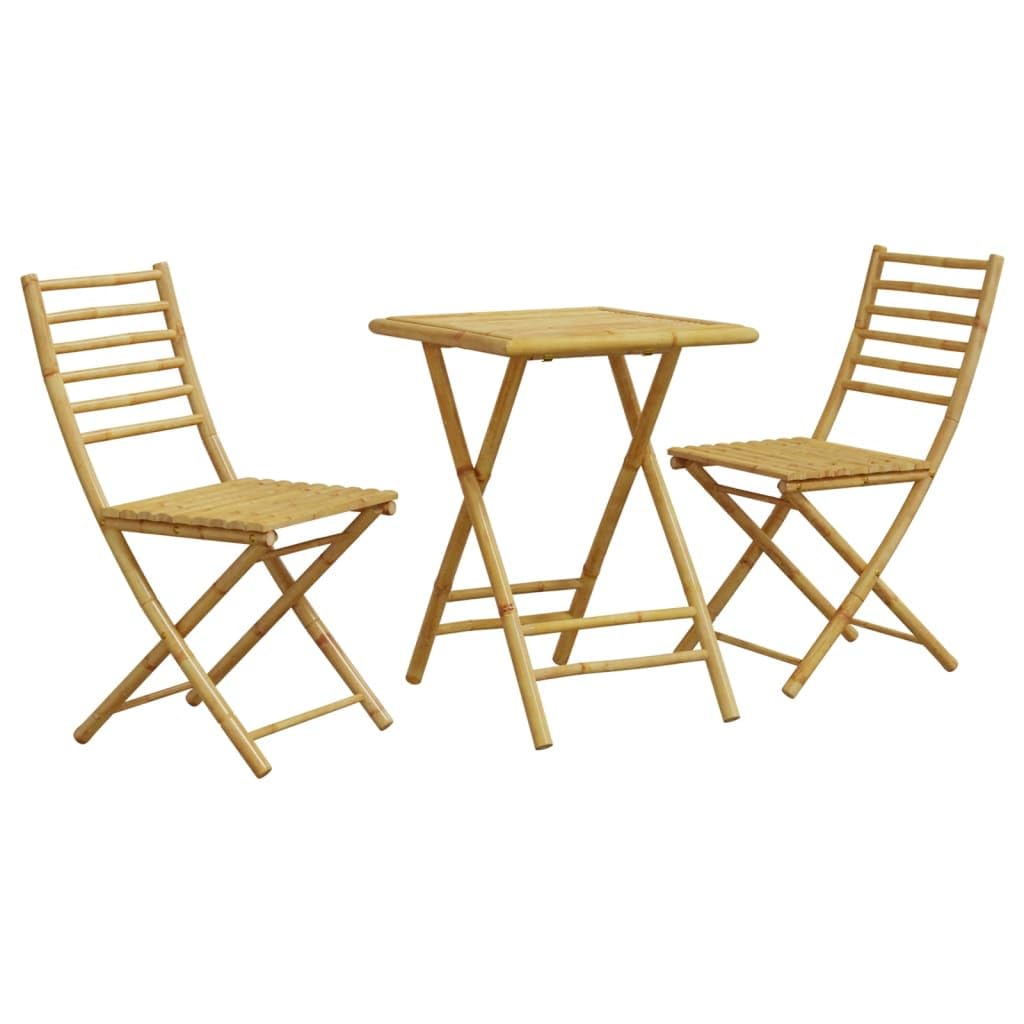 ShGaxin Set di Tavolo e Sedie da Giardino 3 Pezzi Bambù, Set Tavolo E Sedie Giardino, Tavolo E Sedie Terrazza, Mobili Giardino Esterni, Set Di Mobili Da Giardino - 3278527