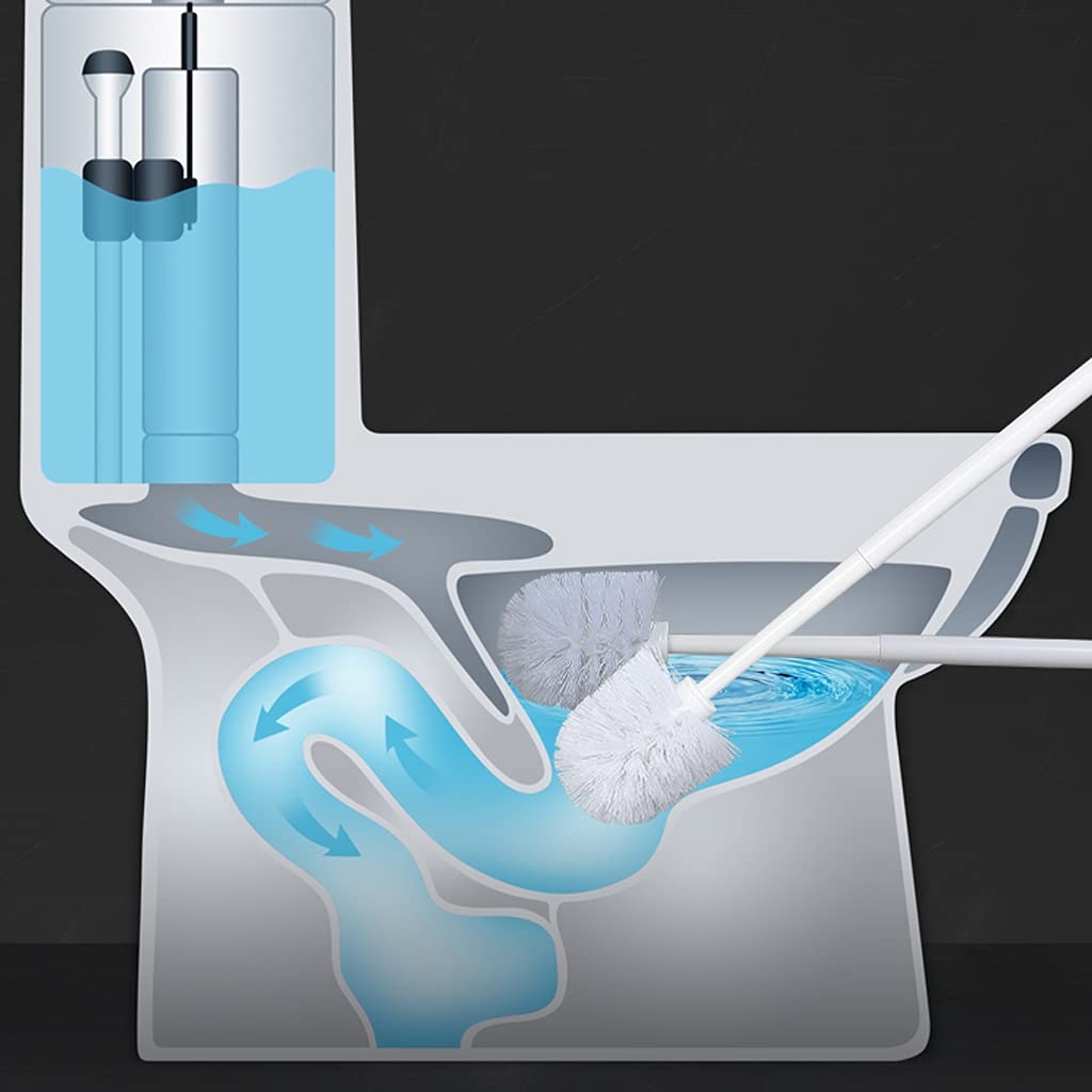 Spazzolone Portabicchieri della lavatrice Pennello da parete for uso domestico Brush □ Bagno Pennello for toilette morbido a manico lungo 360 ° Nessun set di spazzole for la pulizia angolare Scopino