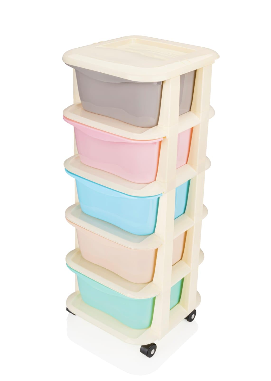 KITCHIVO™ Modular Drawer Storage Organizer/Plastic Chest of Drawers for Kitchen Storage Cabinet/Multi-Layer Storage Drawer Cabinet & Drawers Organisers for Home Office Use (5 Layer)-image-36