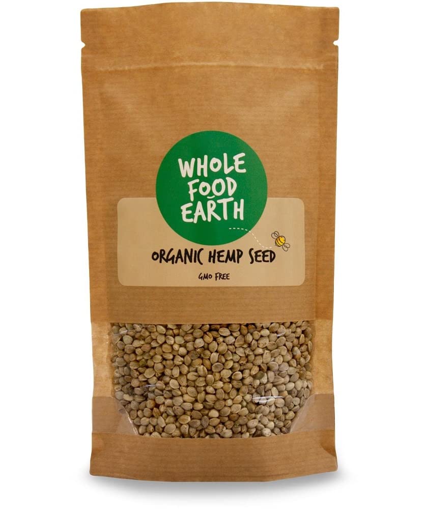 Wholefood Earth Organic Hemp Seed – 2 kg | GMO Free | Vegan | High Fibre | Source of Protein | Certified Organic