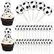Apausvcm 30Stk Fussball Cupcake Tortendeko Fußball Cupcake Topper Fussball Muffin Deko Fußball Kuchen Toppers Sport Kuchen Dekoration für Kinder Geburtstag Party Babyparty Mottoparty Kuchendekoration