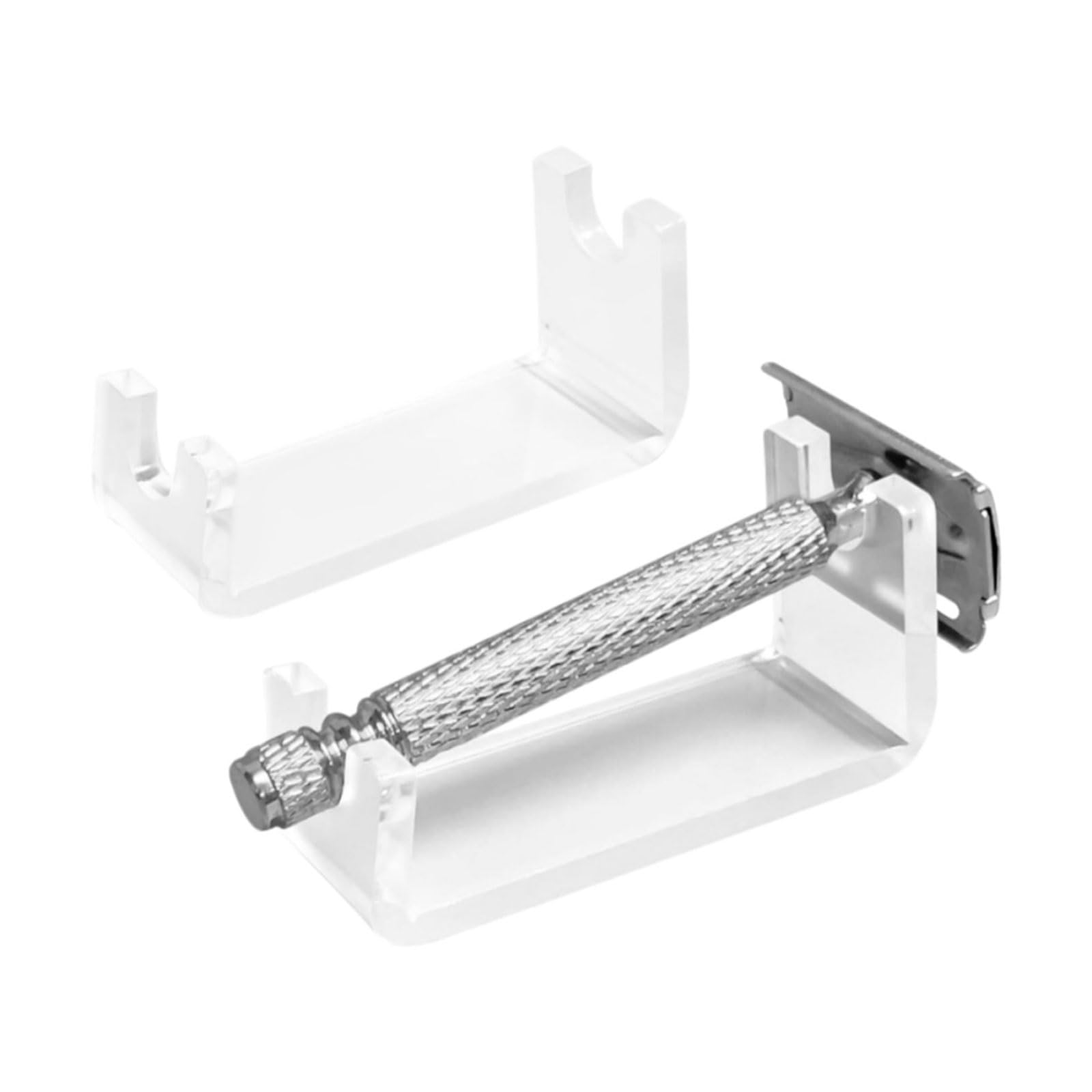 Msioytog Clear Acrylic Shaver Stand with Nonslip Base for Keeping Bathroom Neat and Tidying Acrylic Cutter Planner