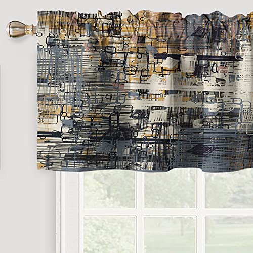 Vigesun Abstract Art Print Kitchen Valances For Windows, Modern Art Valance For Living Room Bedroom Cafe Room Darkening Half Window Curtains For Home Decor (52X18 Inch, 1 Panel) #TOP2