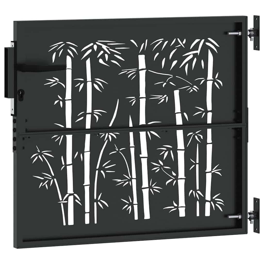 Puerta de jardín de 85 x 100 cm, de acero galvanizado, con cerradura y 2 llaves, puerta individual, puerta de exterior, robusta y duradera, tipo 5