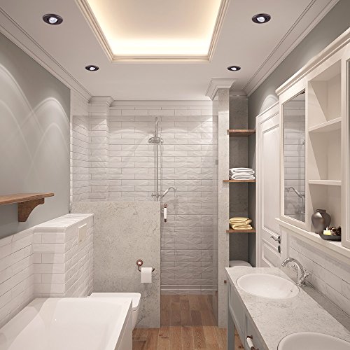 3" Led Ic Rated Swivel Round Trim Recessed Lighting Kit, Oil Rubbed Bronze Finish, Easy Install Push-N-Click Clips, Led Bulb Included, 3.25" Hole Size,91144 #TOP5