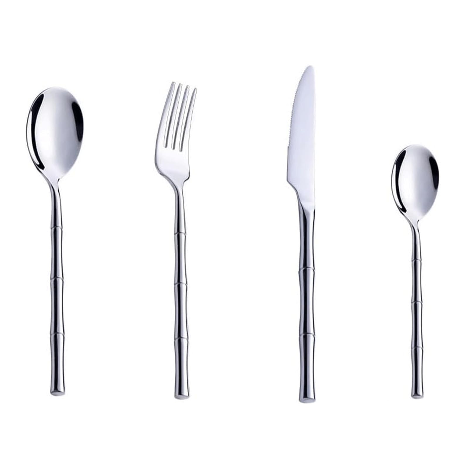 Ensemble d'argenterie 3/4 pièces, Couteau, Fourchette, cuillère, Couverts en Acier Inoxydable, Service de Couverts polis Miroir, fourchettes à dîner réutilisables