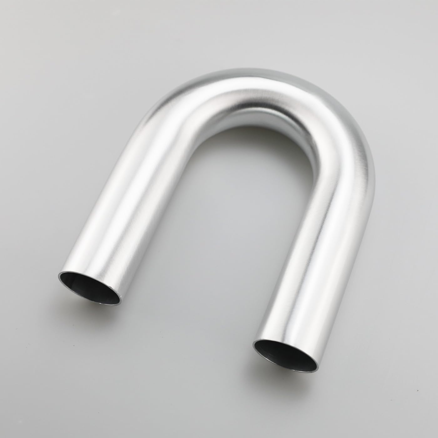 63mm (2.5") OD 180 Degree Elbow 2.5 Inch Aluminum Intercooler Pipe Air Intake Tube, 1.5D Radius, Center to Center Distance 7.5" (190.5mm), Brushed Finish