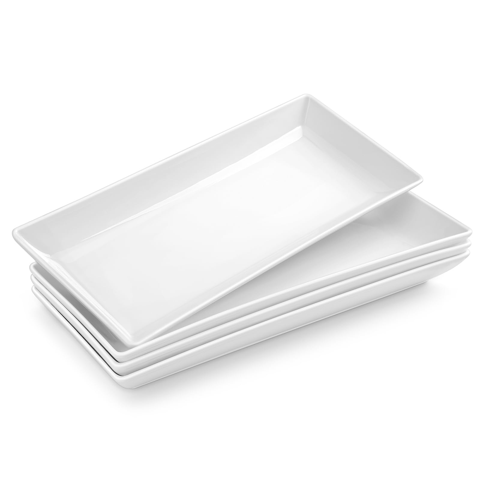 Set 8 Piatti Rettangolari In Porcellana Bianca - 23x14 Cm, Per Portata, Buffet, Sushi E Dessert - Foto 8