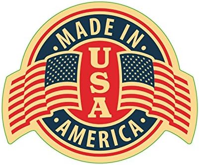 New Set of 4 Different Custom Shape Retro Vinyl Decals/Stickers; Made in America/USA Flag. 4" x 4~5" Wide. Printed with UV Coated Inks for Indoor/Outdoor Applications. (1 x Set of 4)