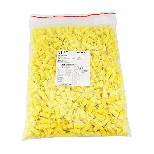 Nsi Industries Wc-Yh-B 600V Max Twist On Wire Connectors H Type, Yellow (500 Pack)