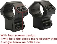 Vista 3 de MIZUGIWA Anillos de montaje de alcance de 1 pulgada de perfil medio para rieles de cola de milano de 0.433 in, 2 piezas