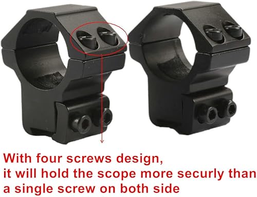 Miniatura 3 de MIZUGIWA Anillos de montaje de alcance de 1 pulgada de perfil medio para rieles de cola de milano de 0.433 in, 2 piezas