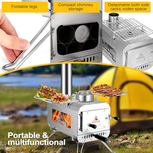 KUNGKA 7.3ft Portable Wood Burning Stove