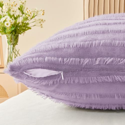 Image of BEDELITE Body Pillow Cover with Zipper, Boho-Lavender, 20x54 Inch, 1 Pack | Body Pillow Pillowcase, Super Soft and Cozy Fuzzy Fleece, Luxury Plush Long Pillowcase, Versatile Comfort for All Seasons