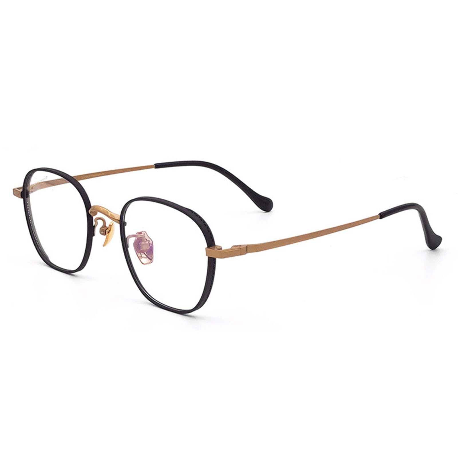 Gafas Luz Azul para Hombre Y Mujer Retro Súper Ligero Titanio Puro Marco Ovalado Prevenir La Fatiga Ocular Anti-UV Gafas De Computadora,B