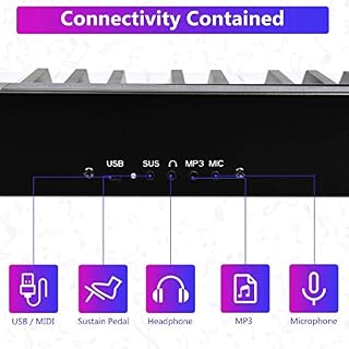 NZHK Piano Numérique Portable 88-Key, Batterie Rechargeable Intégrée, Haut-Parleurs Double, Connexion Bluetooth… - Les Beatles, Paul McCartney, John Lennon, RIngo Starr, George Harrison NZHK Piano Numérique Portable 88-Key, Batterie Rechargeable Intégrée, Haut-Parleurs Double, Connexion Bluetooth… – Image 6