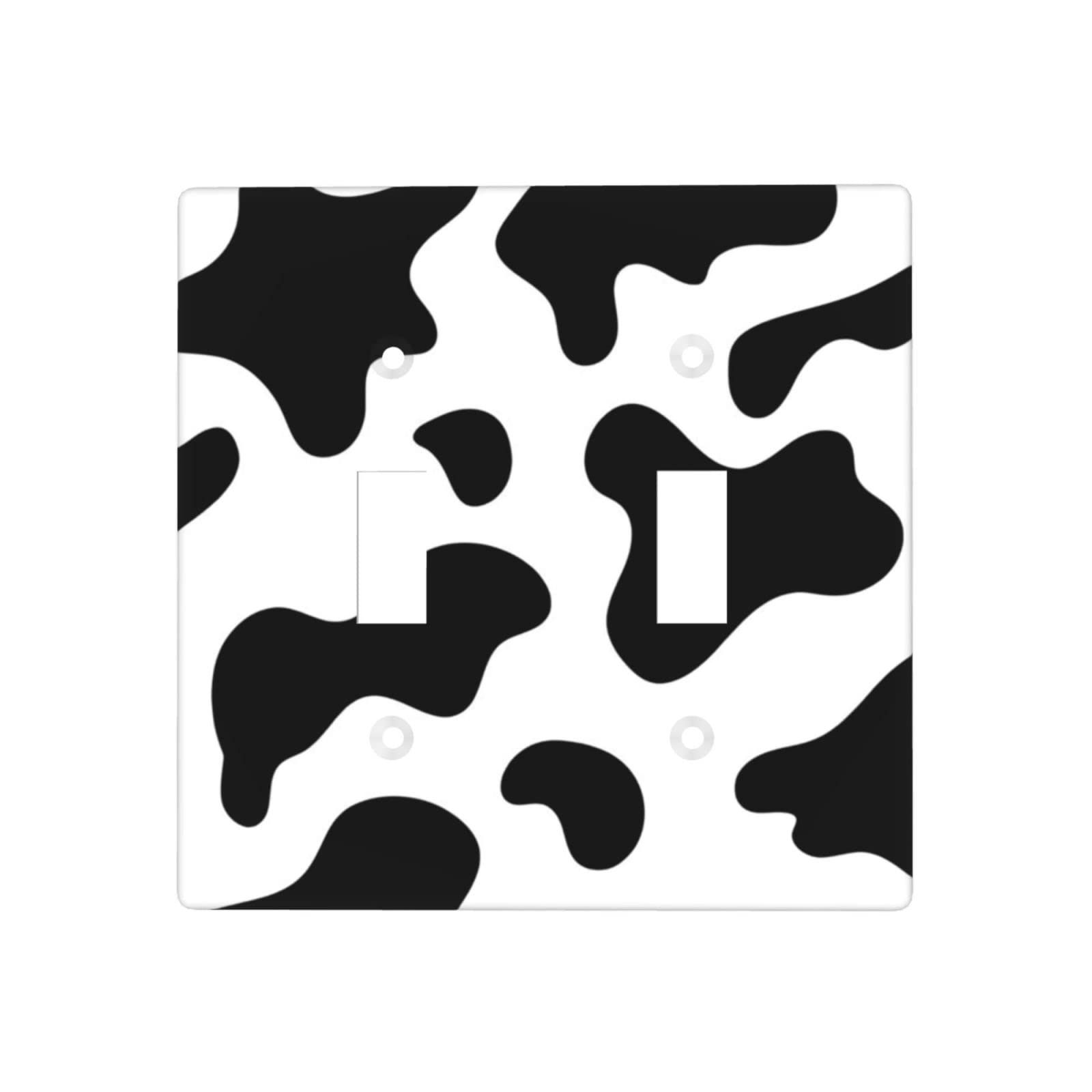 Cowhide Milk Cow Print Double Gang Toggle Light Cover Decor Wall Plate/Switch Standard Size WPTL-N38 WPTL-N38