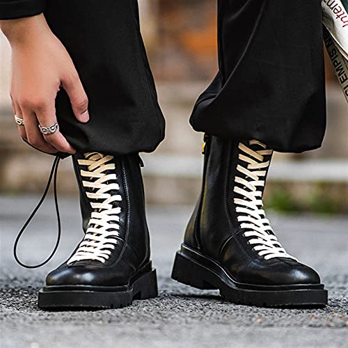 Lace Up Boots for Men Derby White Lace Height Increasing Elevator Cowhide Leather Anti-Slip Non Slip Stylish Formal Dress4