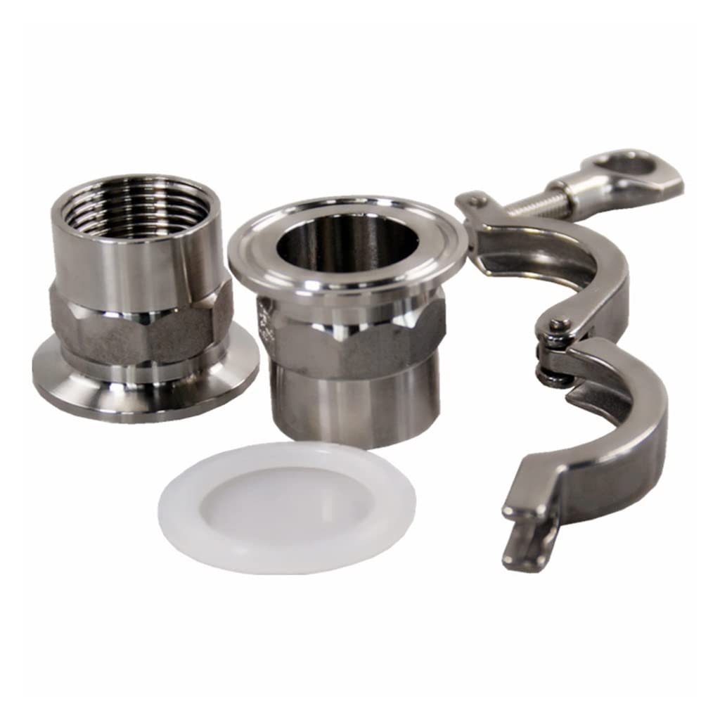 Adapter tulejki gwintowanej ze stali nierdzewnej 304 z potrójnym zaciskiem i uszczelką silikonową — złącze rurowe sanitarne(MIP DN50 clamp77.5)