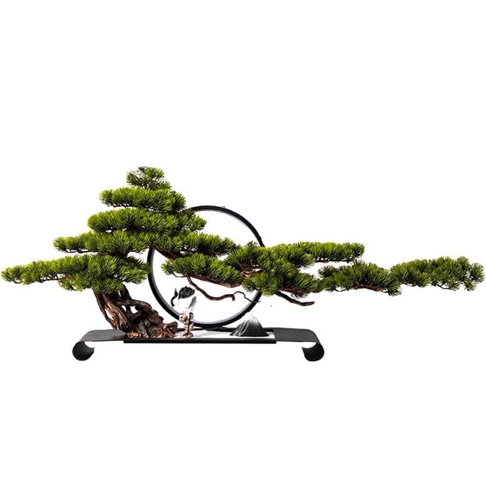 IUokLU Artificial Bonsai Simulation Welcome Pine Green Plant Ornaments Living Room Hotel Artificial Bonsai Tree Decoration
