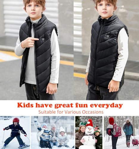 Kids Heated Vest,Kids Vest,Boys Girls Youth Heated Vest,Winter Warm Snow Vest for Kids 4-17(Without Battery)4