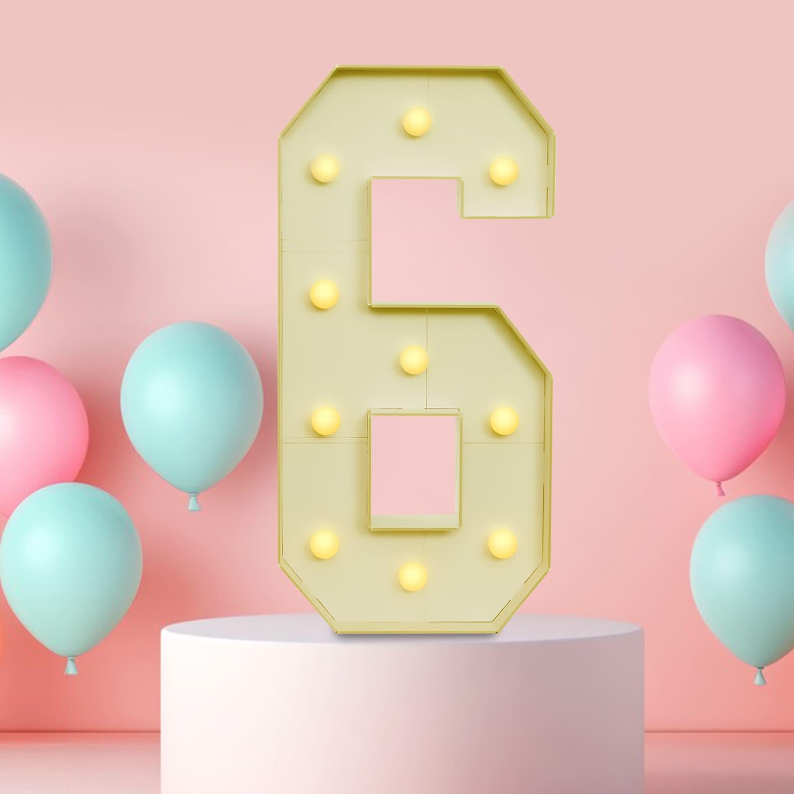 Chiffres Lumineux LED 2000-3000K en Hauteur 100cm, Décoration d'Anniversaire, Lumineux Géant Chiffres 0 à 9 Pour Anniversaire, Mariage, Fête, Nouvelle Année (6)