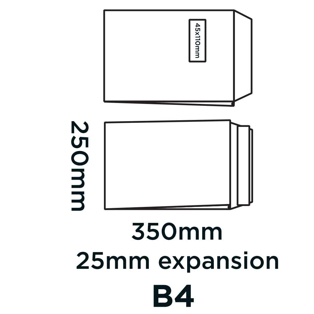 Blake Everyday 350 x 250 x 25 mm 140 g/m2 Tasca espandibile Stacca e sigilla (41062W) Bianco, Confezione da 500